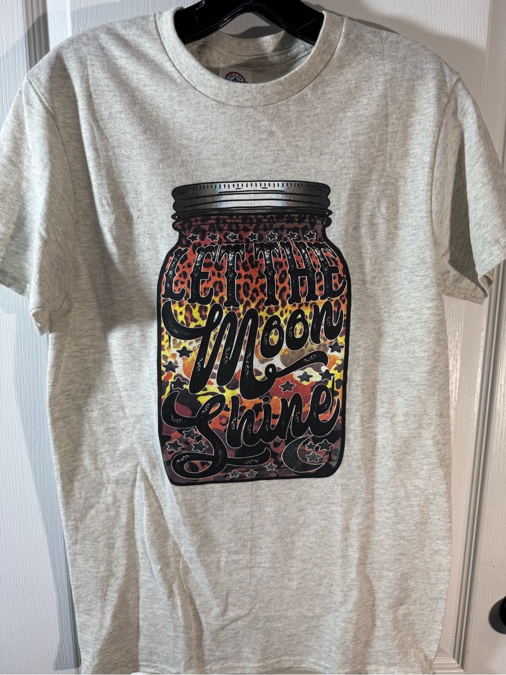 Graphic Tee with 'Let the Moon Shine' Mason Jar Print